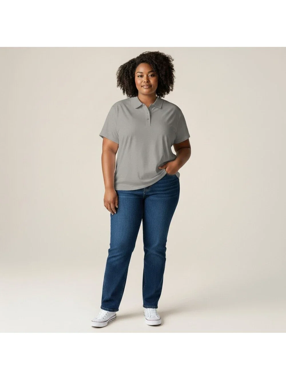 Nike Activewear Polo Shirt Women 2XL Gray Button Collared Short Sleeve Dri Fit